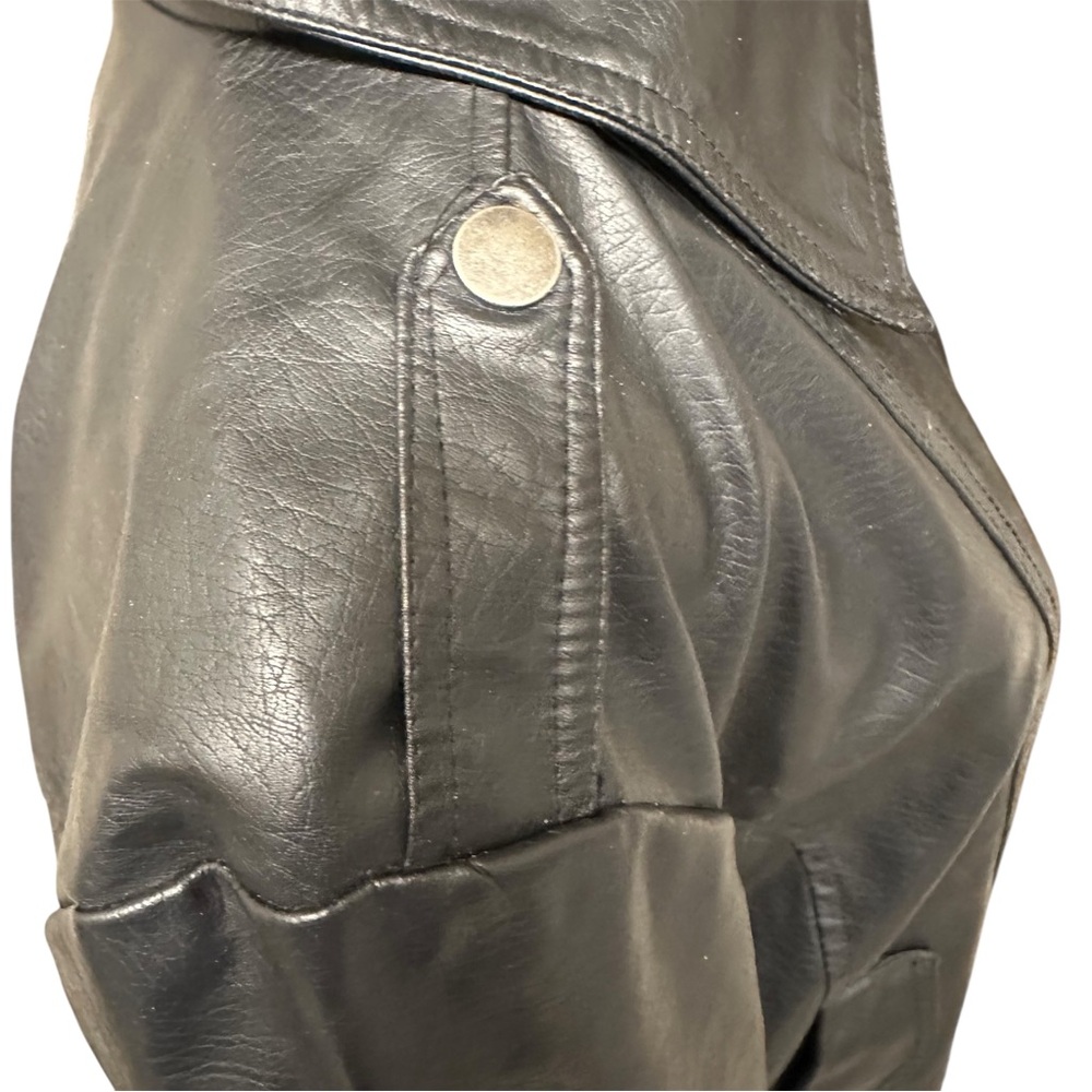 Black Faux Leather Jacket XL - Picture 2 of 10
